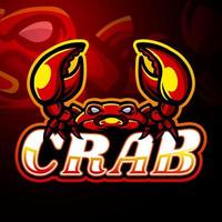 Crab esport logo mascot design vector