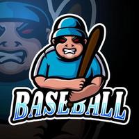 Baseball player esport logo mascot design vector