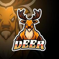 Deer esport logo mascot design vector