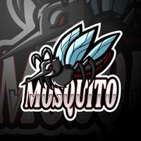 diseño de mascota del logotipo de mosquito esport vector