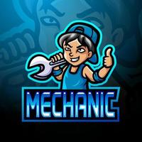 Mechanic esport logo mascot design vector