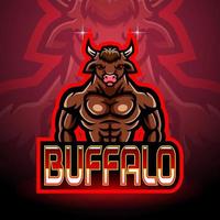Buffalo esport logo mascot design vector