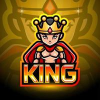 el diseño de la mascota del logotipo de king esport vector