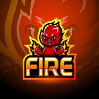 Fire esport logo mascot design vector