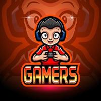 diseño de la mascota del logotipo de gamer boy esport vector