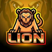 Lion esport logo mascot design vector