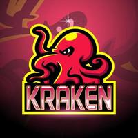 diseño de la mascota del logotipo de kraken esport vector