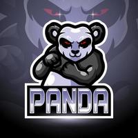 Panda esport logo mascot design vector