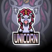 diseño de mascota de logotipo de unicornio esport