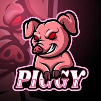 Pig esport logo mascot design vector