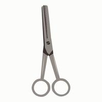 Graphic scissors icon. The sign Scissors for cutting hair, highlighted on a white background. The barber is symbol. Vector illustration