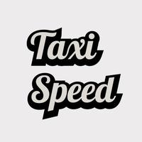 concepto de logotipo retro de velocidad de taxi sobre fondo claro, icono gráfico de punto de taxi. vector