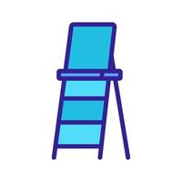 ladder with upper platform icon vector outline illustration