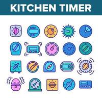 iconos de colección de herramientas de temporizador de cocina establecer vector