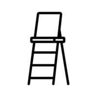 ladder with upper platform icon vector outline illustration