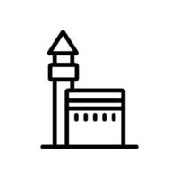 haji concrete fence with tower icon vector outline illustration