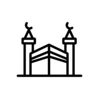 haji protective fence with towers angular view icon vector outline illustration