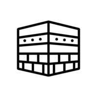 view of kaaba without fabric coating icon vector outline illustration