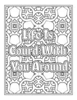 Christmas Quotes Coloring Book Page, inspirational words coloring book pages design. Positive Quotes design vector