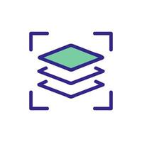 the composition of the three layers icon vector outline illustration