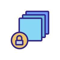 layer lock closed icon vector outline illustration