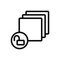 layer lock open icon vector outline illustration