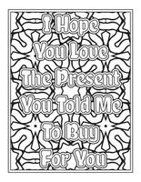 Christmas Quotes Coloring Book Page, inspirational words coloring book pages design. Positive Quotes design vector