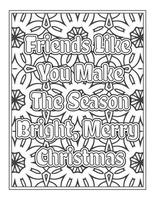 Christmas Quotes Coloring Book Page, inspirational words coloring book pages design. Positive Quotes design vector