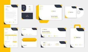 Modern Corporate Stationery design set with letterhead, business card and invoice vector