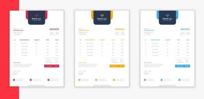 Corporate business identity invoice design set vector