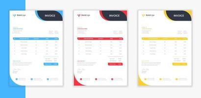 Modern Corporate Invoice print template set vector