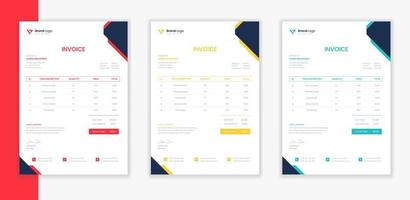 Corporate Invoice print template bundle collection vector