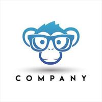 logotipo de mono geek. mono chimpancé chimpancé geek logo vector