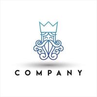 logotipo del rey del océano. logotipo del rey del agua vector
