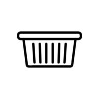 plain plastic basket icon vector outline illustration