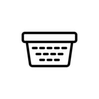 dirty laundry basket icon vector outline illustration