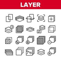 Layer Protect Material Collection Icons Set Vector