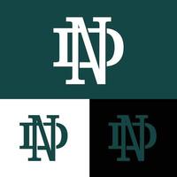 diseño de vector de tipografía de logotipo de letra dn