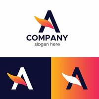 colorfull letter A logo template vector design