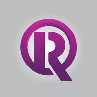 circle letter R logo vector design