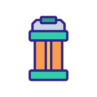 portable lamp with wooden handle icon vector outline illustration