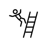 hombre cayendo de las escaleras icono vector ilustración de contorno