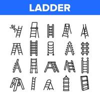 Ladder And Staircase Collection Icons Set Vector