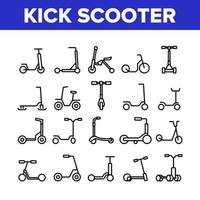 Kick Scooter Vehicle Collection Icons Set Vector