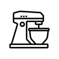 view of planetary mixer with bowl icon vector outline illustration