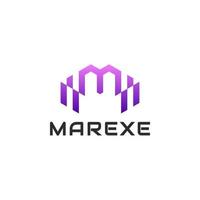 Initial Letter M monogram gradient colorful line Logo vector