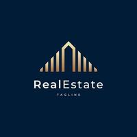 Building logo design with line outline style real estate, architecture, construction vector