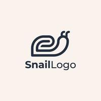 modern snail logo design line outline style vector