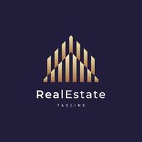 Building logo design with line outline style real estate, architecture, construction vector