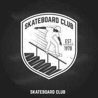 cartel del club de skate en la pizarra. ilustración vectorial vector